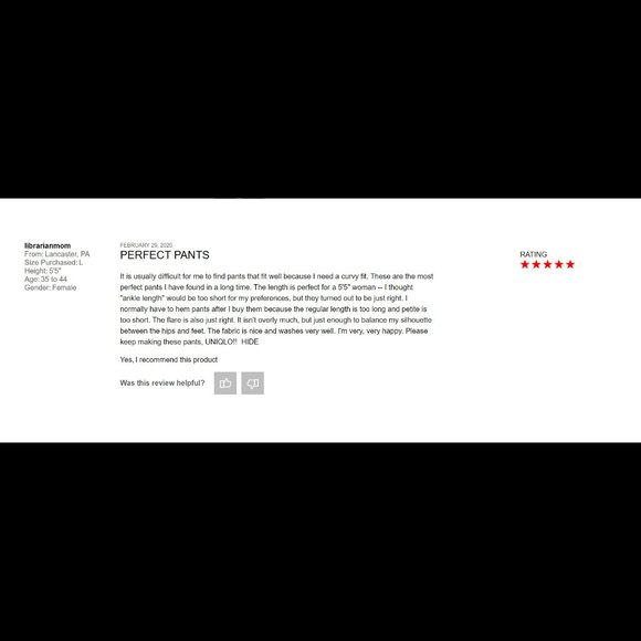 Uniqlo EZY 2-WAY STRETCH FLARE ANKLE-LENGTH PANTS - Picture 6 of 7